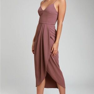 Lulu's Mauve Midi Dress